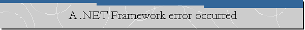 A .NET Framework error occurred