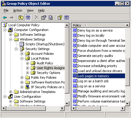 Sqlcoffee Enable The Lock Pages In Memory Option