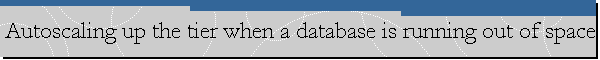 Autoscaling up the tier when a database is running out of space