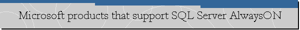 Microsoft products that support SQL Server AlwaysON