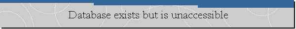 Database exists but is unaccessible