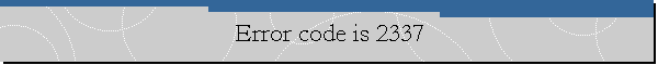 Error code is 2337