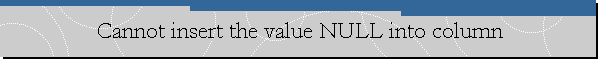 Cannot insert the value NULL into column