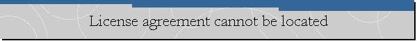 License agreement cannot be located