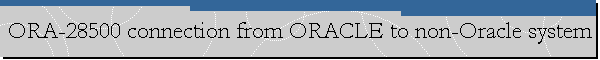 ORA-28500 connection from ORACLE to non-Oracle system