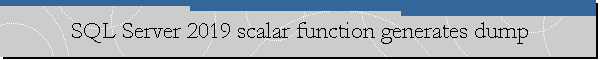 SQL Server 2019 scalar function generates dump