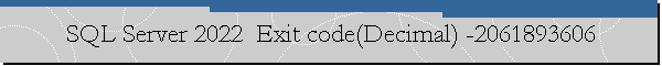 SQL Server 2022  Exit code(Decimal) -2061893606